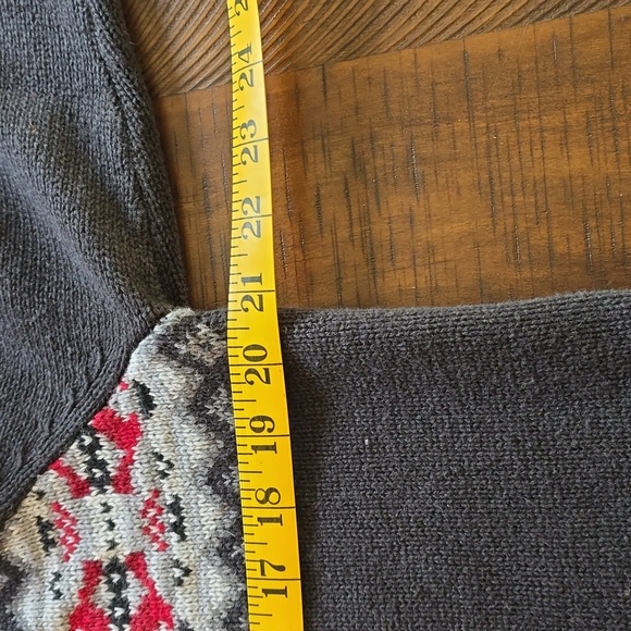 Chap's Men's Grey Fair Isle Quarter Zip Sweater Sz M - Picture 6 of 9